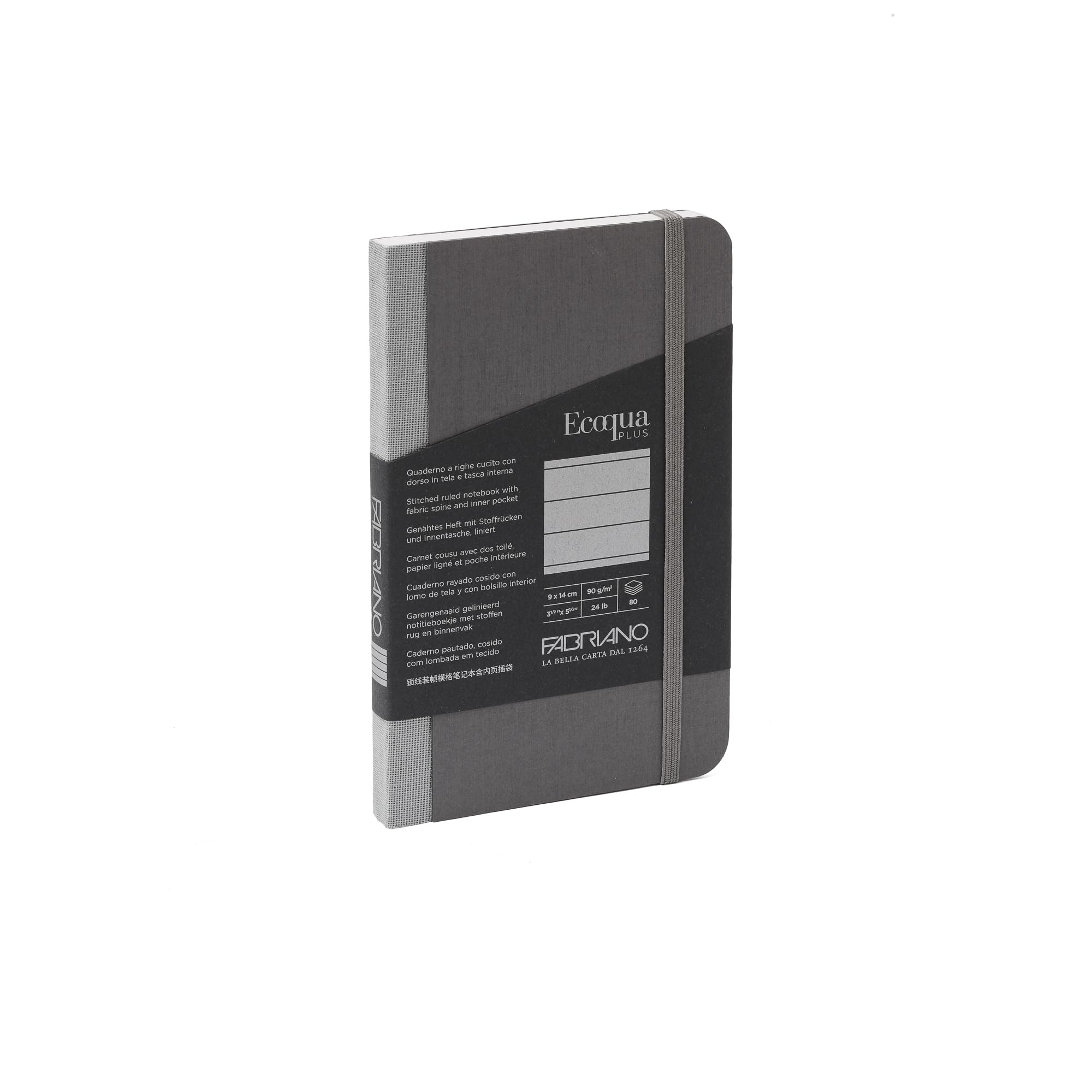 Carnet de notes Fabriano Ecoqua Plus gris format poche pour vos voyages et réunions
