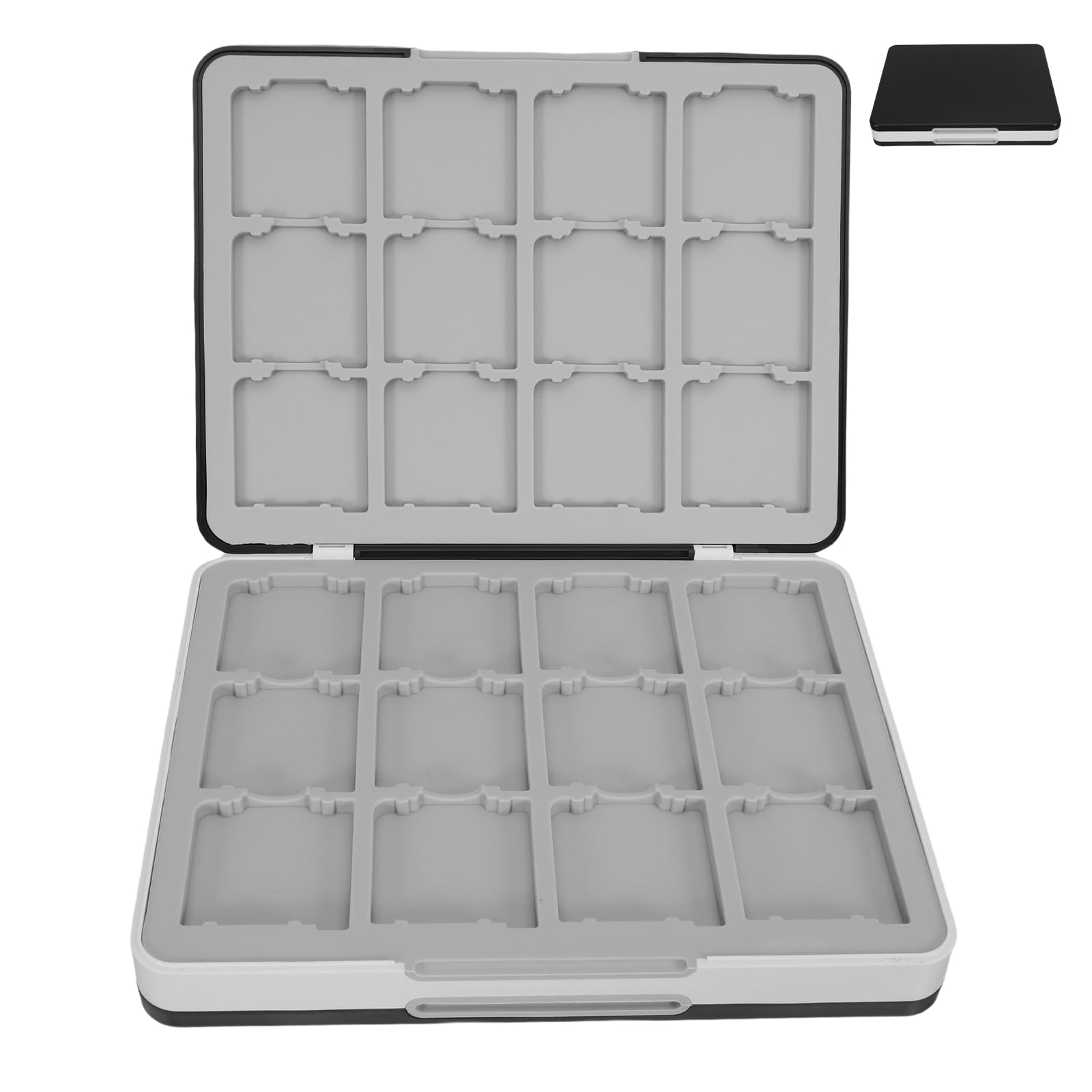 Vaguelly Porta Carte da Gioco Rigida 48 Scomparti Compatibile Switch, Custodia Magnetica Portatile in Abs e Silicone, Organizer per Viaggio e Casa, Protezione Antiusura per Giochi di Carte