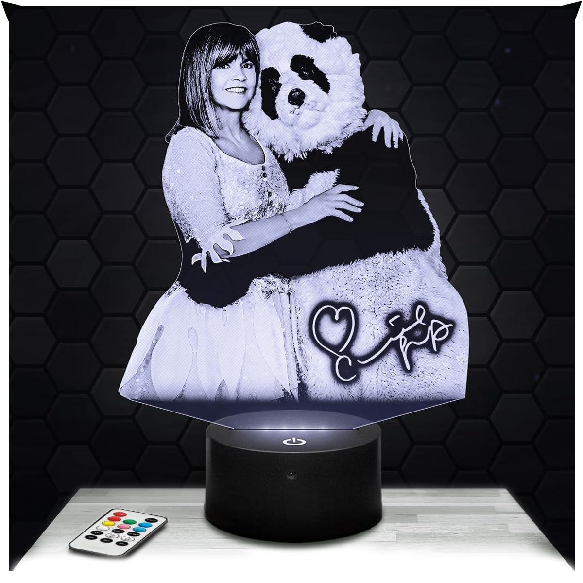 Lampephoto.fr - 3D Lamp Chantal Goya Actress Singer, Touch LED Night Light, 3D Hologram Effect, Christmas Birthday Gift Idea for Men Women, Bedroom Decoration Object