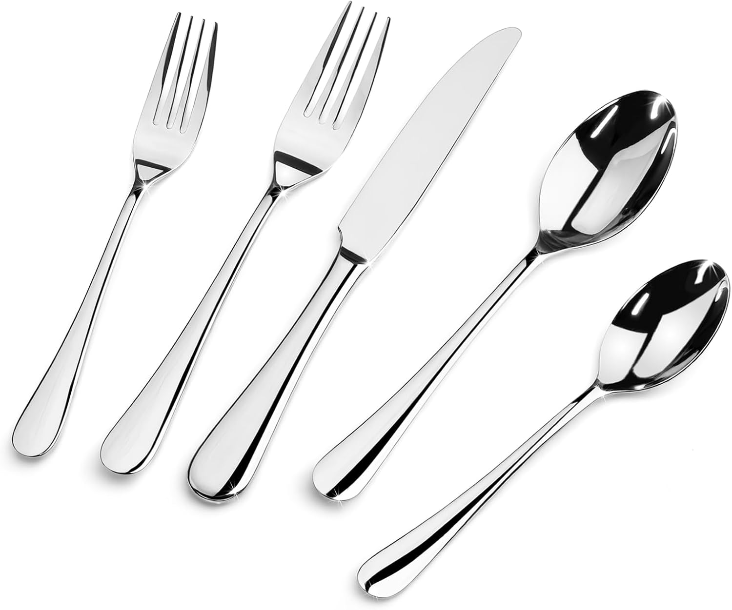 Gold Silverware Set, 20-Piece Flatware Cutlery Set Service for 4, Heavy Duty Titanium Coating Modern Design, 18/0 Stainless Steel Utensils, Dishwasher Safe