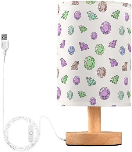 Miniatura 2 de Bedside Lamp Small Bedside Lamp with USB Colorful Diamonds Night Light for Boys Bar