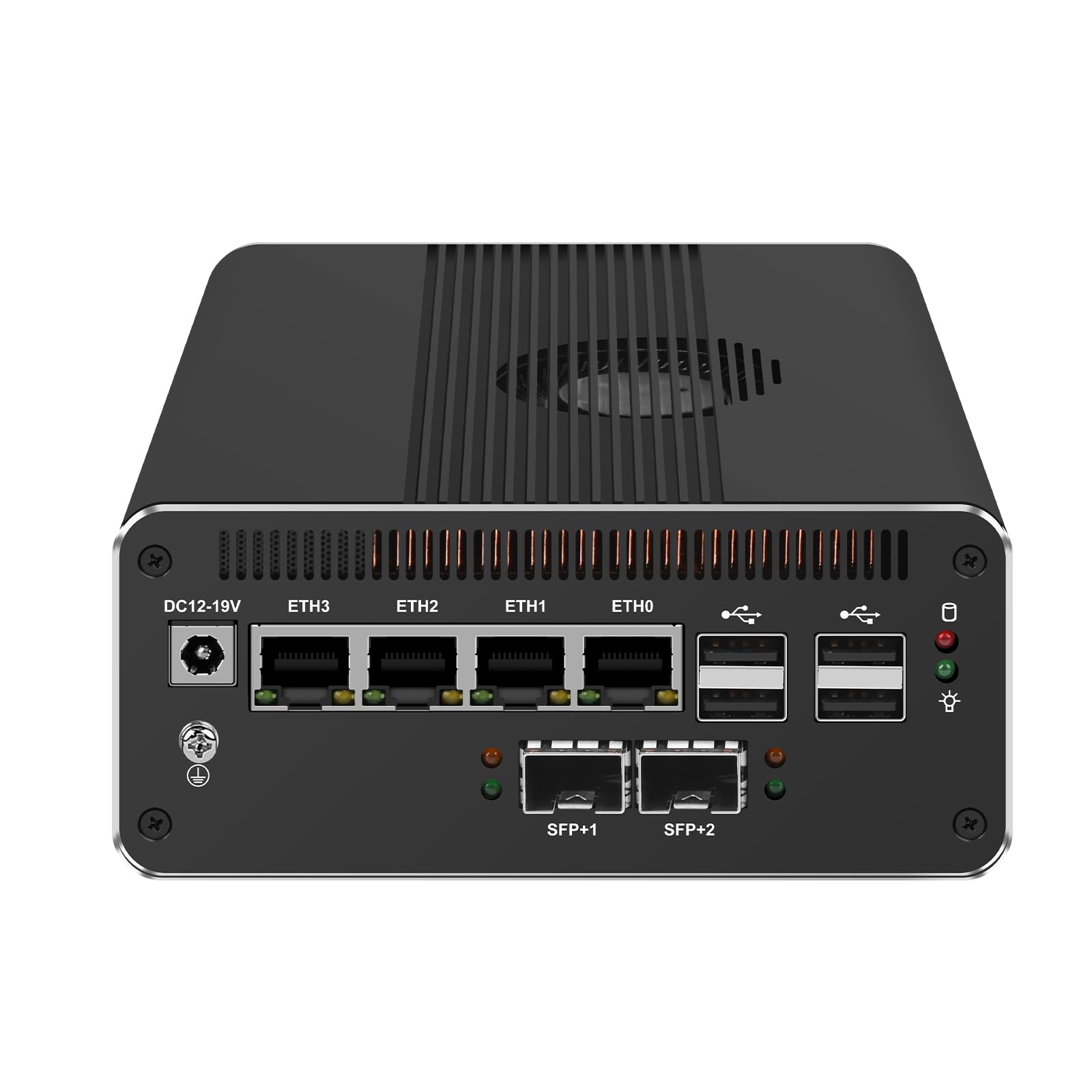 MGNAS14 Micro Firewall Appliance 10Gbe Router con Intel 14th Gen Core Ultra 7 155H, AI MINI PC con 2x10Gbe SFP+ 96G DDR5 RAM 4TB M.2 PCIe SSD USB4 Support Pfsense|OPNsense|Openwrt|Windows