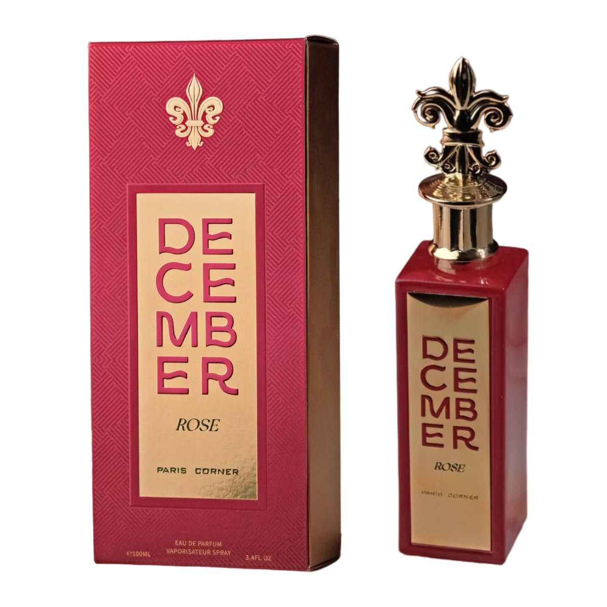 Paris Corner DECEMBER ROSE EDP 3.4 Fl Oz Unisex Long Lasting Scent Fragrance Perfumes