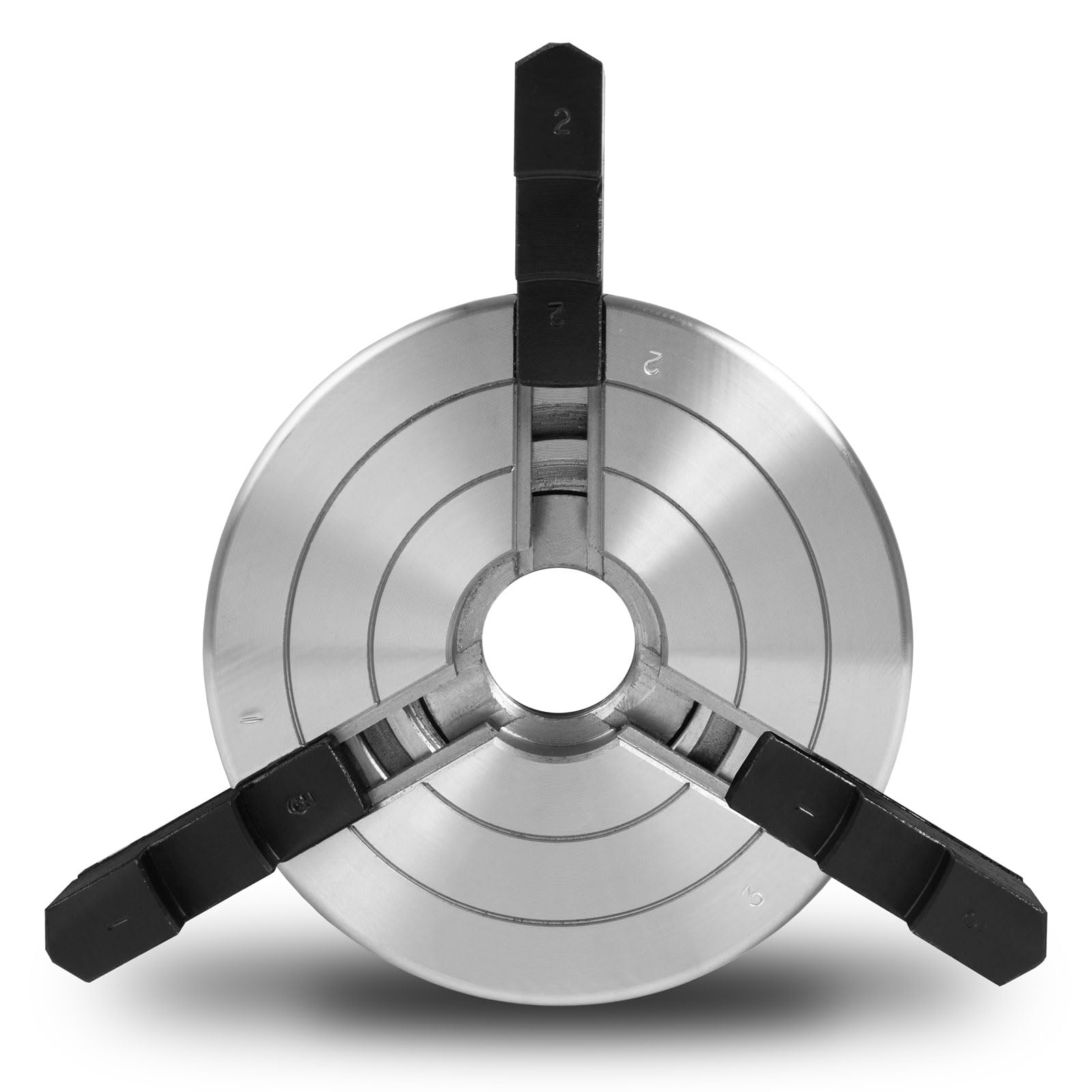 EBERTH Plato de tres garras con 100 mm de diámetro, 4" Autocentrante, Rosca de conexión 1" -8 TPI, Incl. herramienta de sujeción, Accesorios de torno, Plato de torno de alta calidad, Plato de sujeción