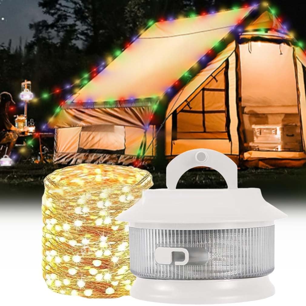 ZUICC Portable RGB Camping Lights, Portable 20 Meter Tape Measure RGB Camping Lights,Retractable LED Tent Camping Lights,2 in 1 Outdoor Waterproof Rechargeable Camping Fairy Lights (White-Warm)