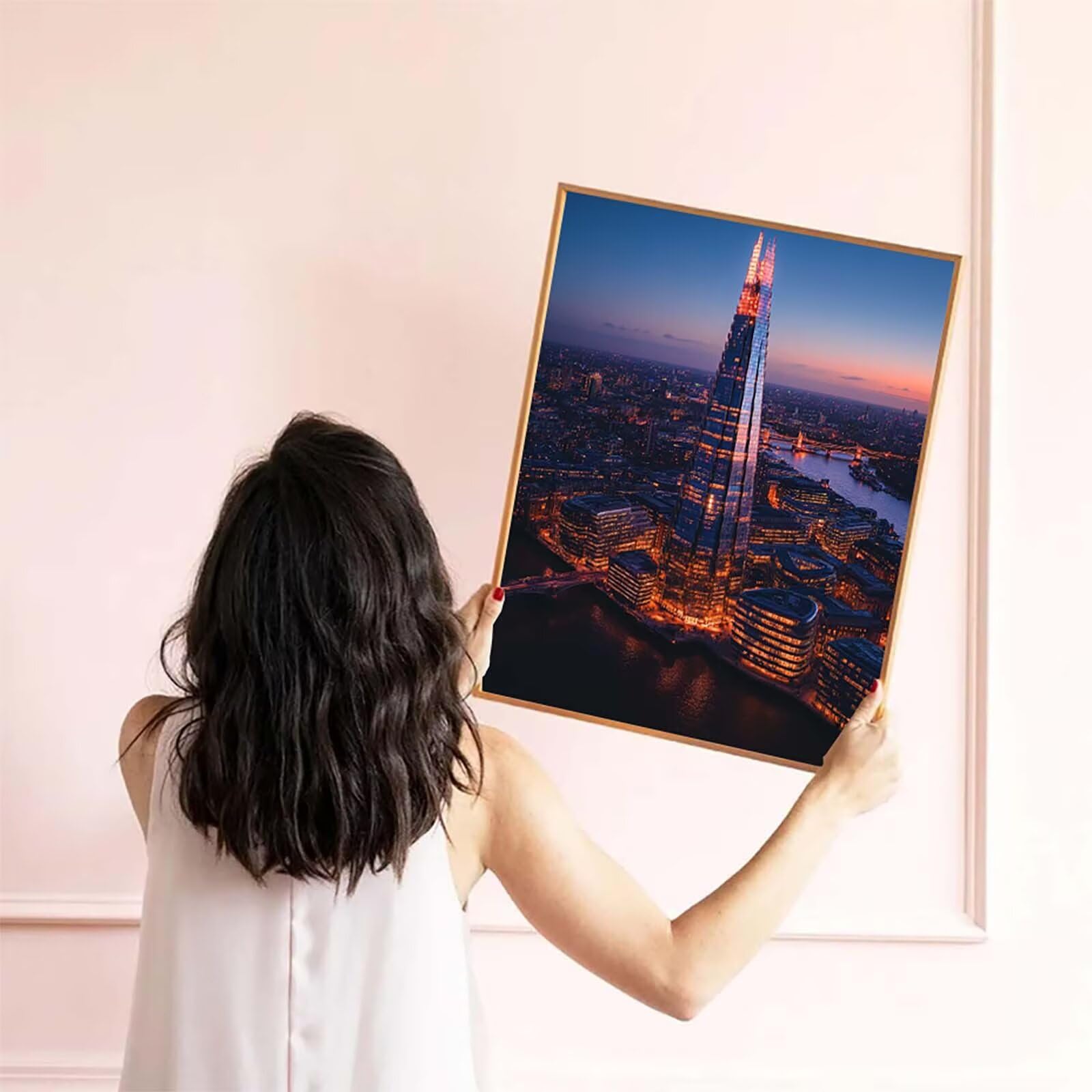 Zestawy diamentowe 5D dla dorosłych, miasto, malarstwo diamentowe, DIY, malowanie według numerów, widok nocny, zestawy do haftu krzyżykowego dla dorosłych, pełne wiercenie kryształowa mozaika, obraz