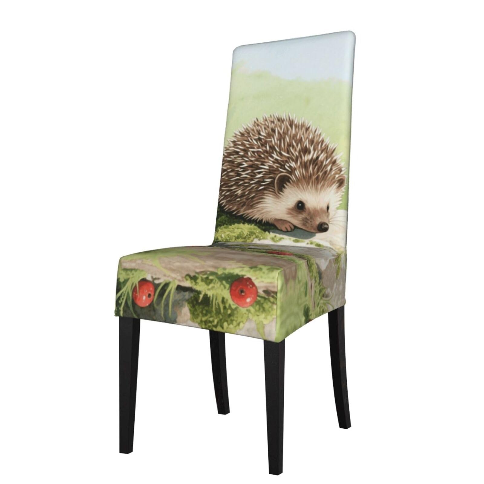 FodPand Cute Hedgehog Dining Room Chair Cover Stretch Parsons Chair Slipcovers Removable Washable Chair Protectors Cover High Elastic Seat Protector for Home,Kitchen, Hotel, Banquet