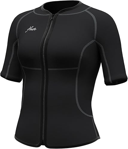 Miniatura 8 de Hevto Wetsuit Tops and Vest for Women 32mm Neoprene Jacket Surfing Swimming Front Zip Wet Suit for Water Sports