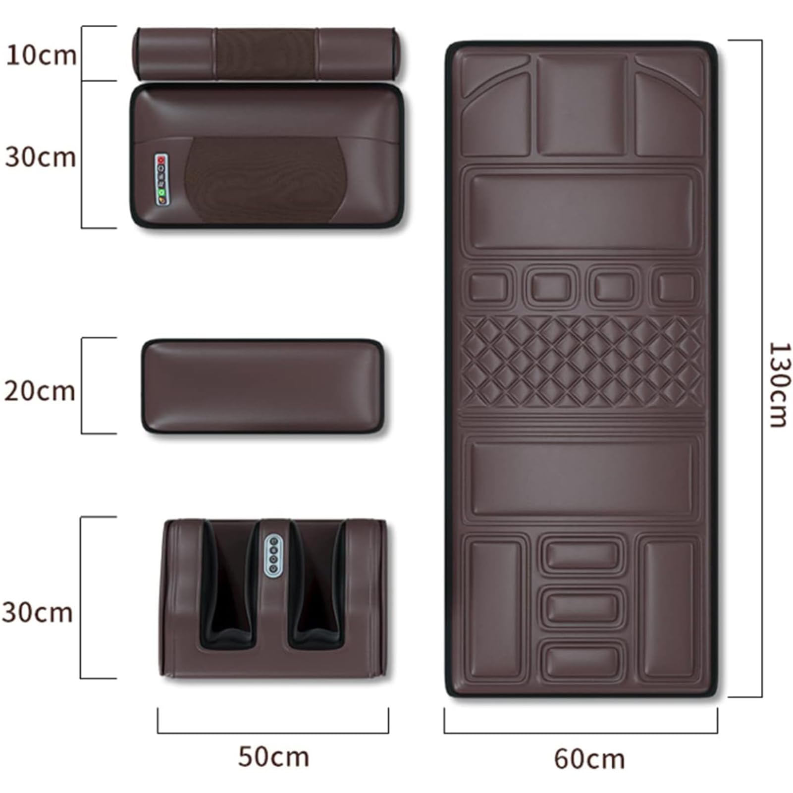Genérico Esterilla de Masaje Corporal con Calor, colchón de Masaje con 10 Motores vibratorios, masajeador de Cuello Shiatsu y Rodillos para Espalda, Cuello y Hombros.