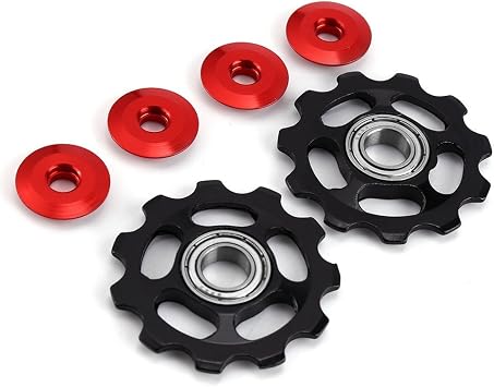 2 pcs 11T Aluminum Sealed Bearing Jockey Wheel Rear Derailleur Pulley for Shimano Sram Rear Derailleur Etc.