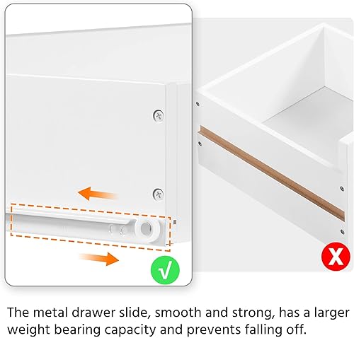Miniatura 7 de Topeakmart Armario de baño independiente, armario de piso con cajón de almacenamiento y estantes espaciosos, organizador lateral de gabinete de
