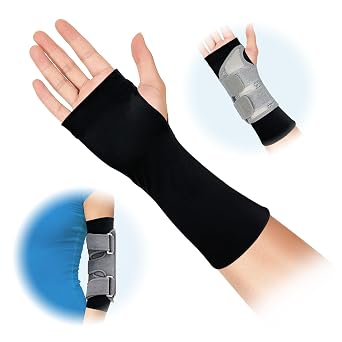 Hand Sock for Splint, Wrist Brace Liner & Arm Sock for Under Splint, Compression Sleeve for Hand Brace with Thumb Support, Cast Liner Sleeve for Wrist, Elbow & Arm Night Splint 1 Pack - Large