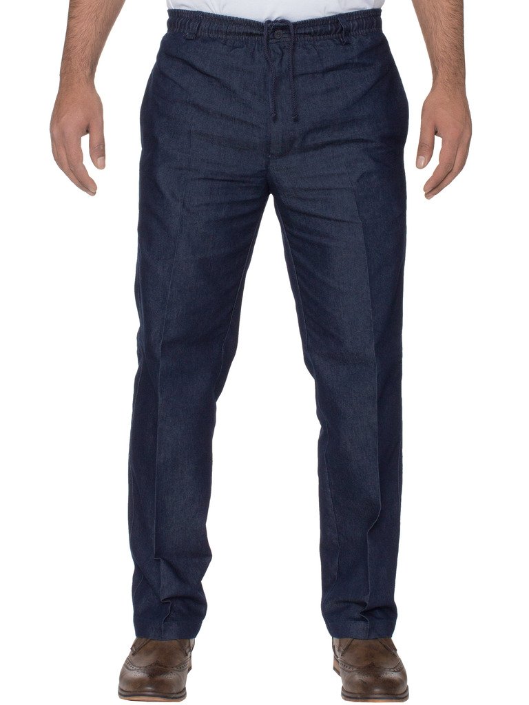 Men’s Stylish Carabou Rugby Trousers with Elastic Waistband - Size 42 - 70 - Blue - XX-Large