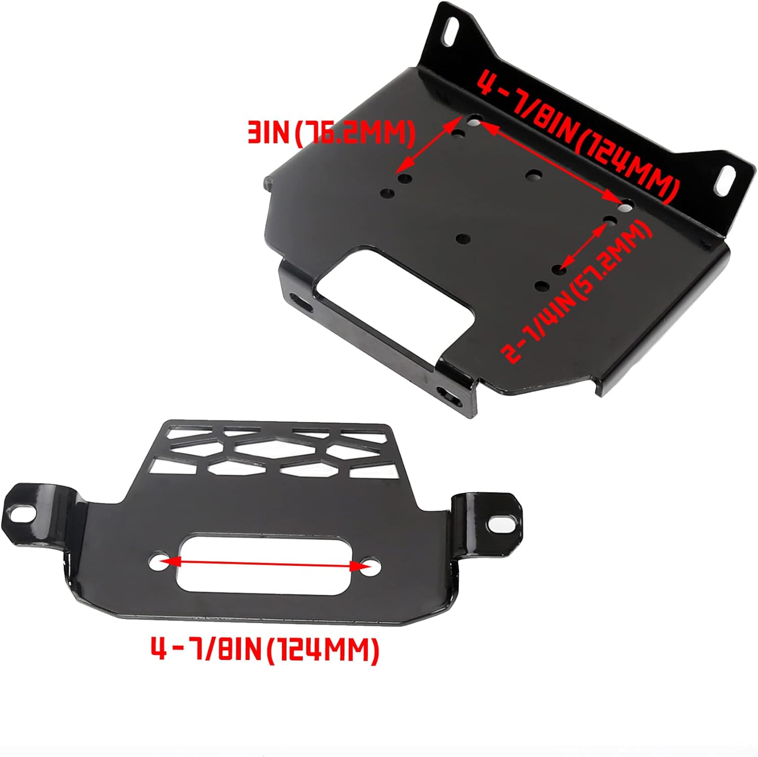 KUAFU Winch Mount Plate Bracket Compatible with 2015-2019 Polaris RZR 900&2014-2019 RZR 1000 & General