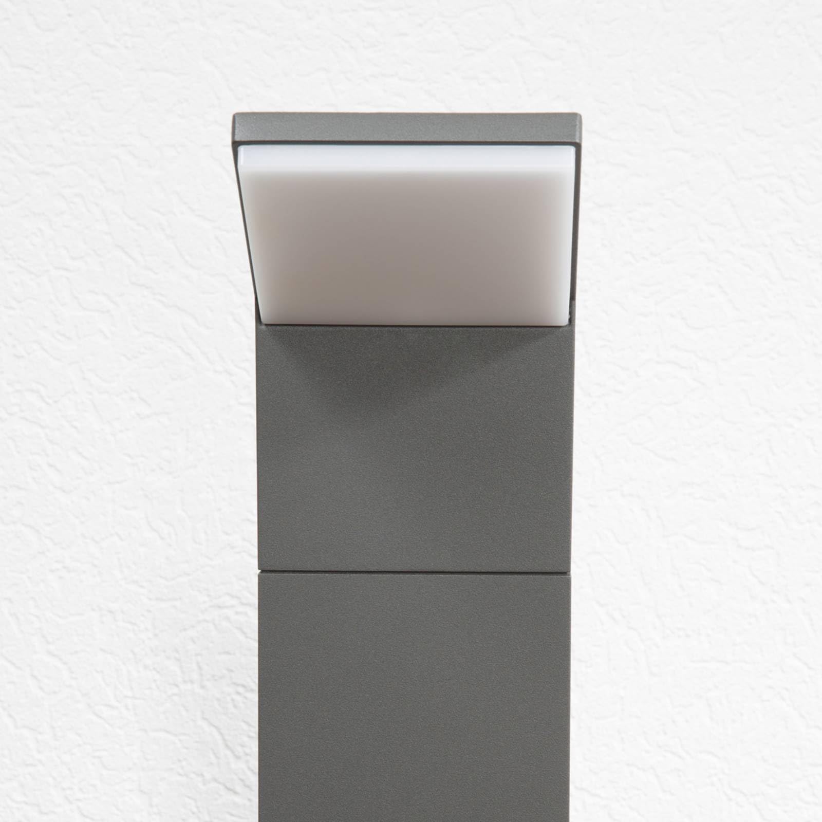 Lucande Paletto Luminoso LED Segnapassi in alluminio, Grigio Antracite Lampioncino da esterno moderno di design Faretto illuminazione aiuole sentieri ingresso e cancello giardino 100 cm IP54