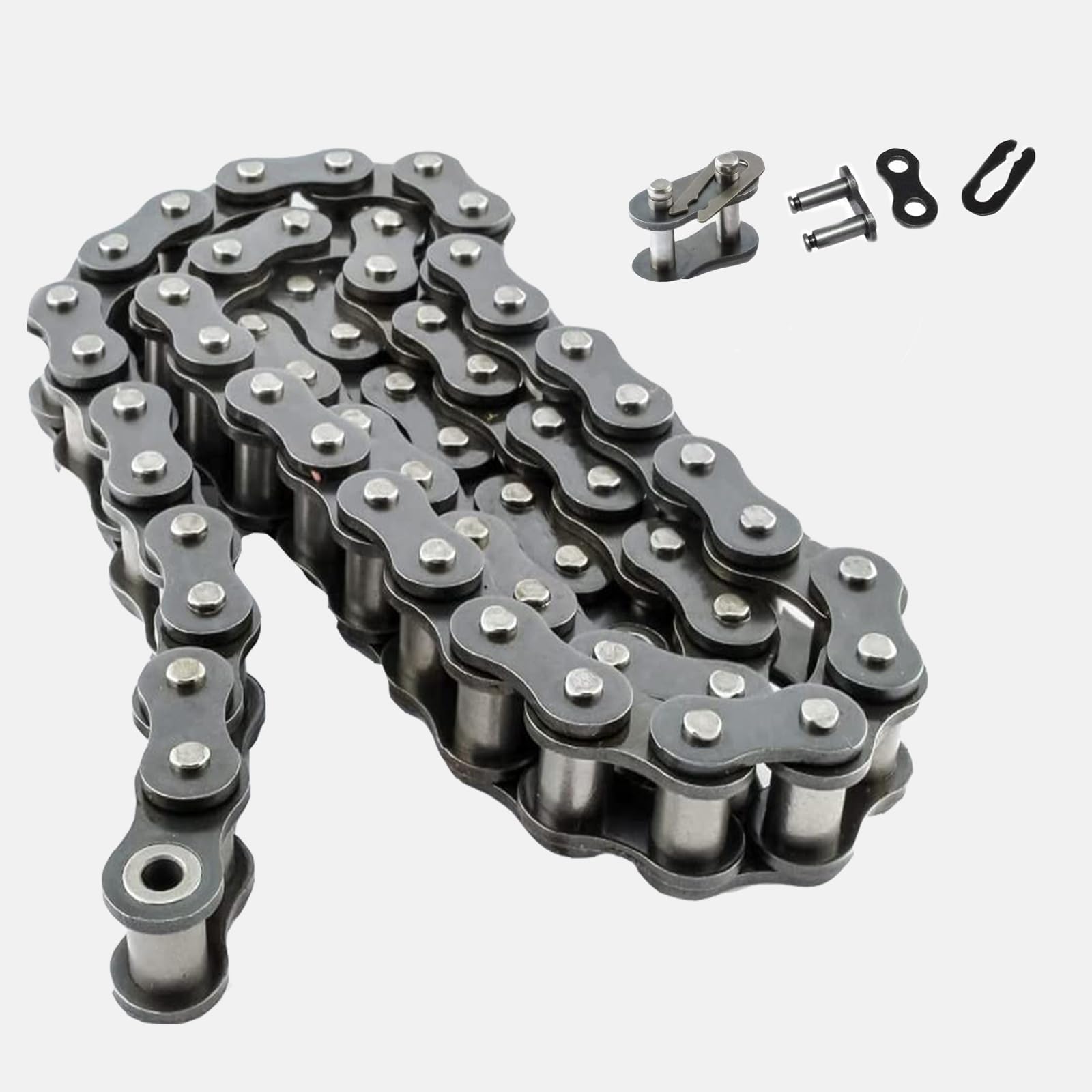 40 Roller Chain 5 Feet - 159 Links, Carbon Steel, Single Strand, Suitable for Go-karts, Motorcycles, Dirt Bikes, and Bicycles