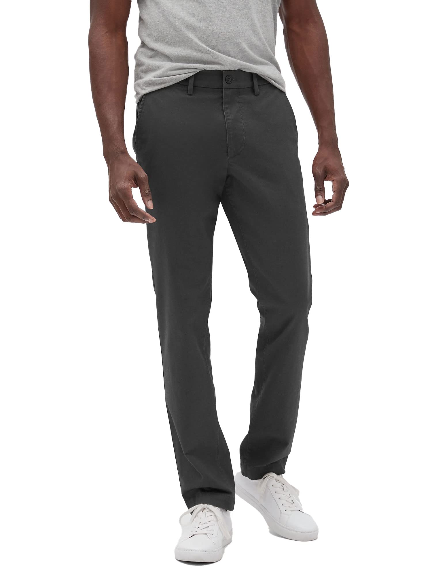 Gap Men's Soft Black Essential Slim Fit Khaki Chino Pants, 36W X 32L
