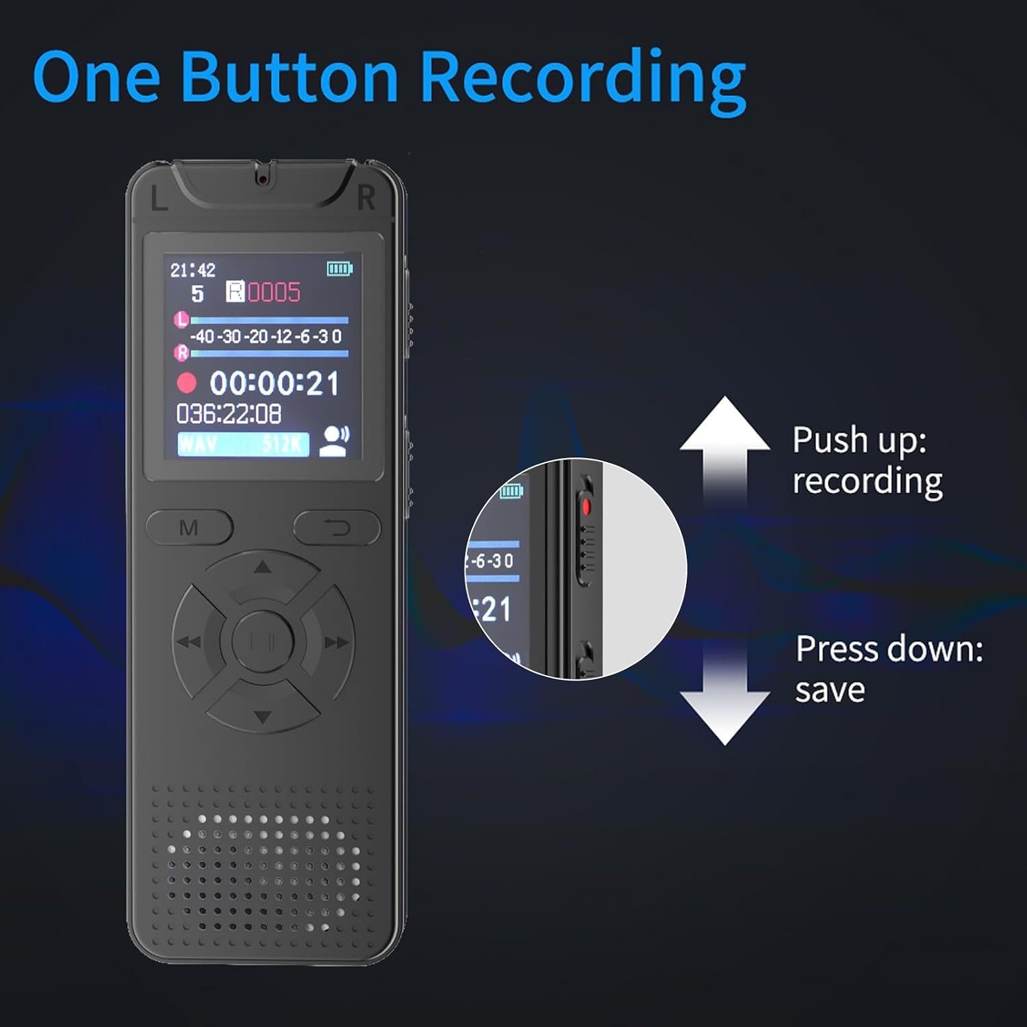 Fafeicy Portable Voice Recorder Professional Audio Recording Device with 1.44 Inch Screen Sound for Students Journalists Meetings Interviews Lectures (Black)