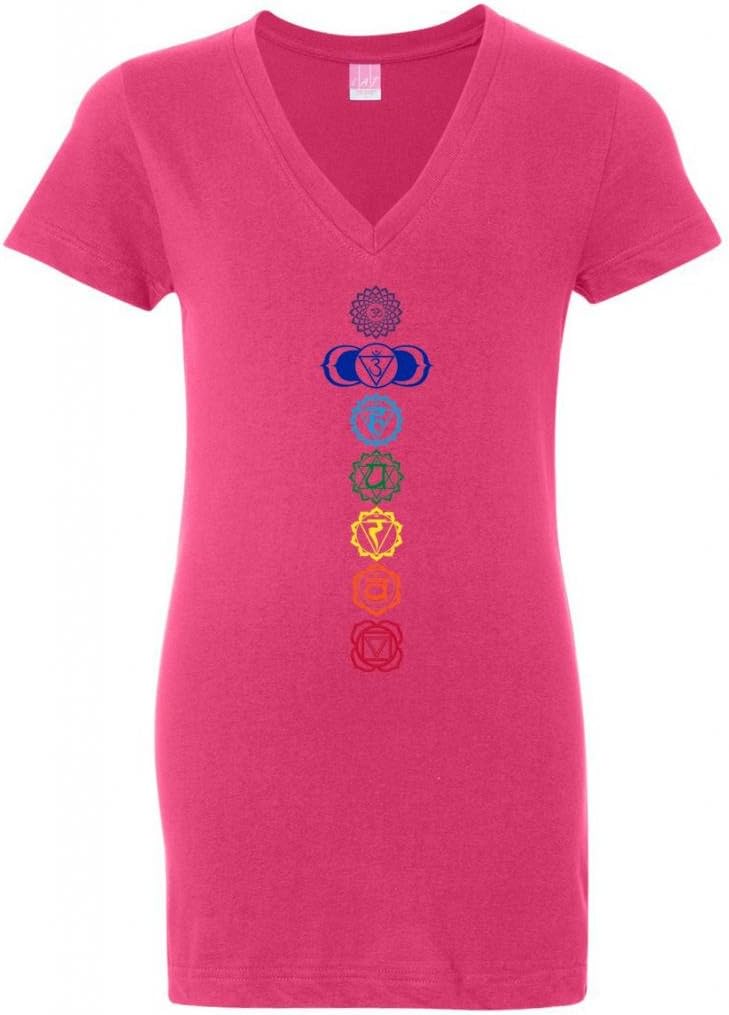 Yoga Clothing For You Ladies Colored Chakras Longer Length Hot Pink V