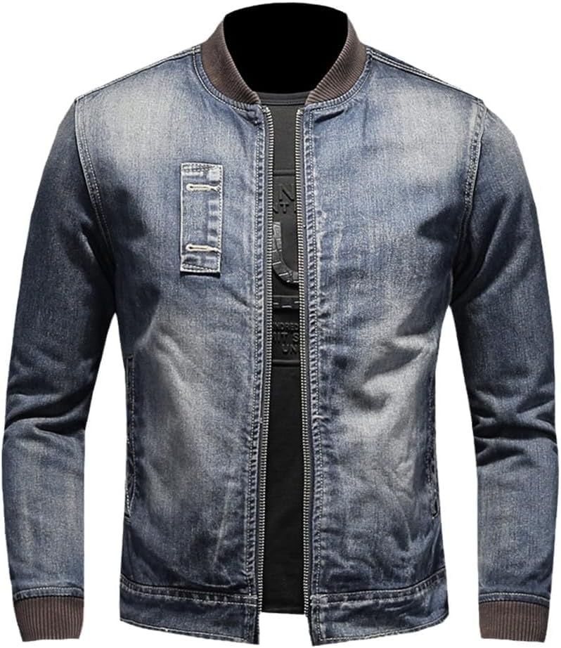Veste en jean pour homme style streetwear idéal pour les sorties urbaines