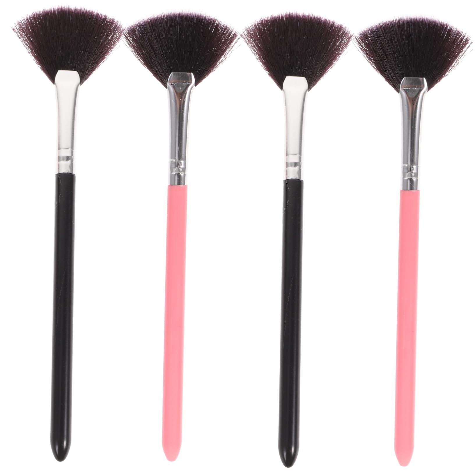 Didiseaon Makeup Brush Set 4pcs Labeled Fan Shaped Blusher Brush Powder Brush Made for Professional Artistry