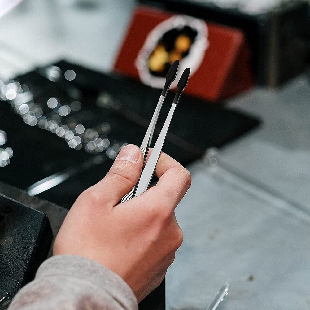 Pinzette Con Punte In Gomma - 2 Pezzi, Acciaio Inossidabile, Per Hobby - Foto 7