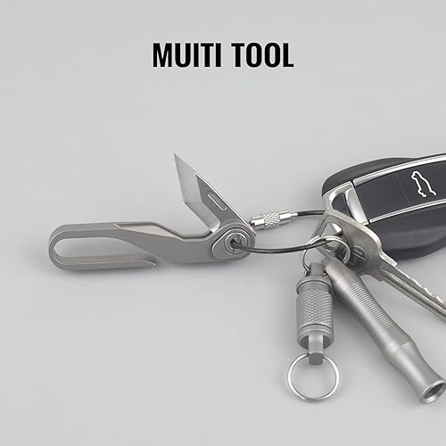 Miniatura 2 de ThruNite Llavero pequeño de aleación de titanio, herramienta EDC para llaves, mini cuchillo plegable de bolsillo con llavero, organizador de llaves,