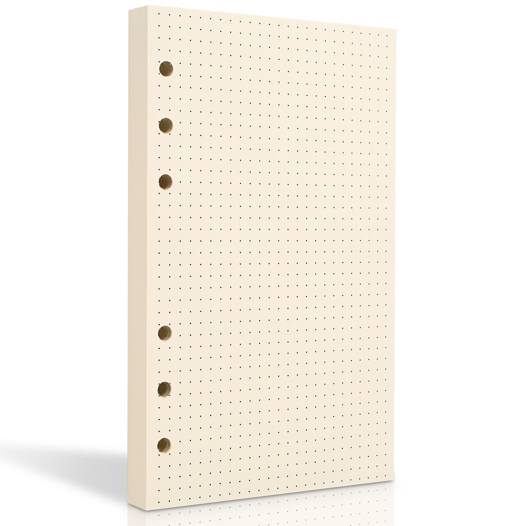A6 Dot Grid Paper, 6 Hole Punched,A6 Dotted Refill Paper for Planner/Binders/Organizer, 6.7x4.2 Inch,80 Sheets,Beige,100GSM (1)
