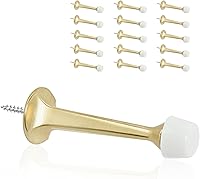 Vista 22 de Paquete de 16 topes rígidos sólidos para puerta, protectores de pared resistentes con puntas de goma suave, níquel satinado