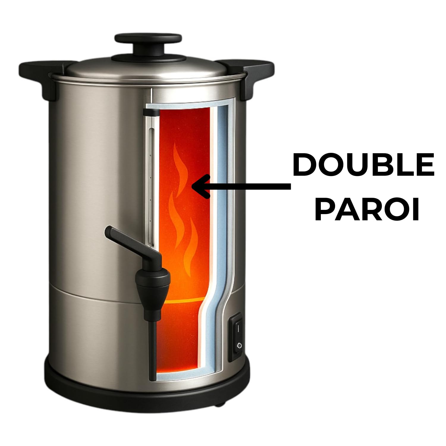 Générique Percolateur à Café Professionnel - 10 L - Double Paroi - 950 W - Robinet Anti-Goutte - 65 Tasses