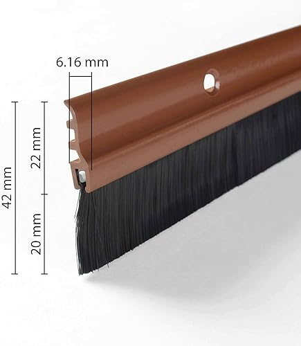 Miniatura 2 de Deco - Sello de puerta para el hogar (1.5 pulgadas de ancho x 36.5 pulgadas de largo) Tira de sellado inferior de puerta con placa de aluminio y