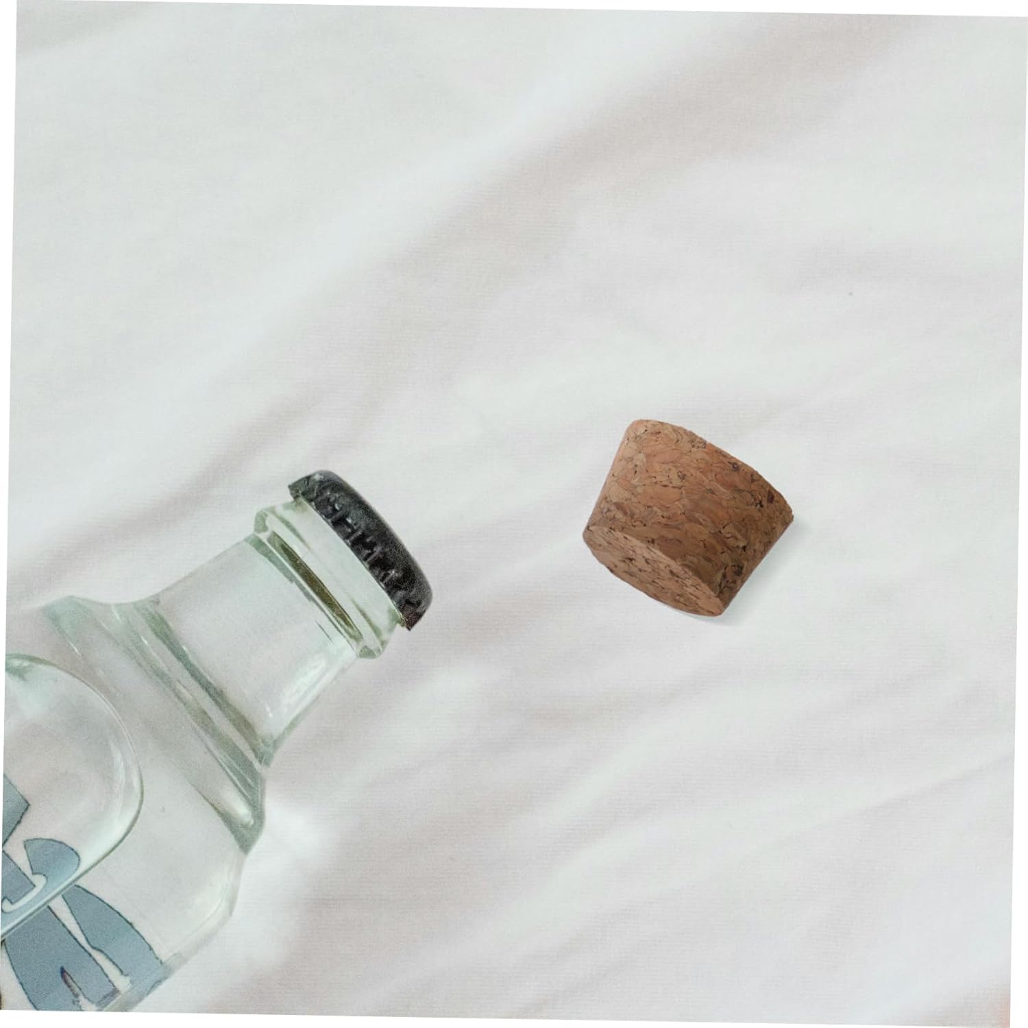 Garneck 30pcs Tiny Glass Bottle Cork Stoppers for Wine Bottle Craft Cork Sealer Replacement Wood Plugs Cone Shape