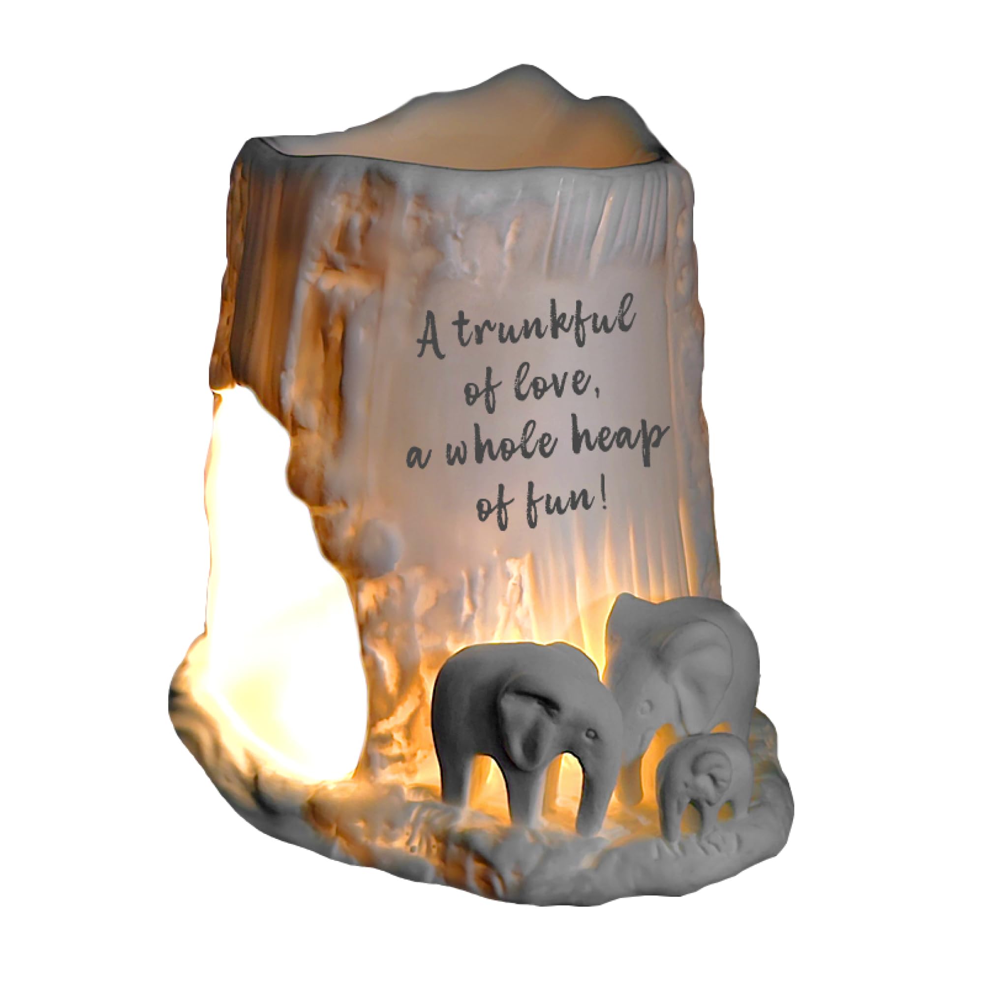 Women's Biege Cello Elephant Tealight Burner - A Trunkful Of Love, Heap Of Fun! Stunning Porcelain Decor, Wax Melt & Oil Burner. Ornament And Gifts For