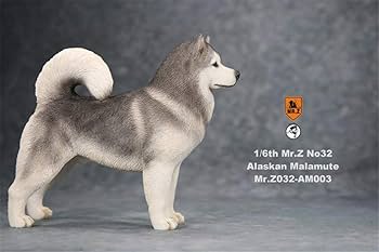 Amazon | Mr.Z 1/6 サイズ アラスカン・マラミュート 可愛い 犬