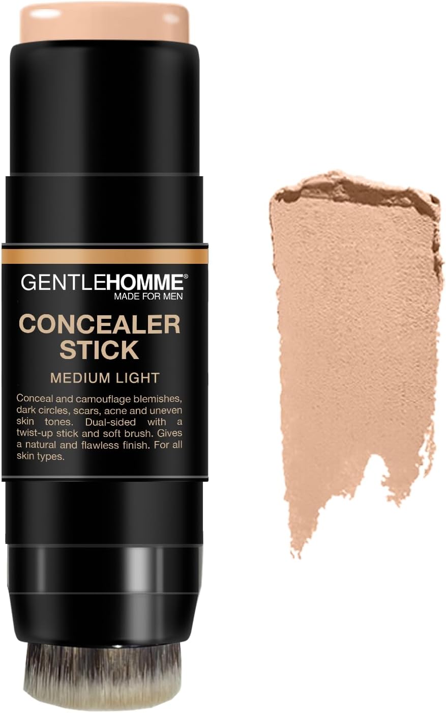 Men's Concealer Stick with Brush for Dark Circles Eraser, Medium Light