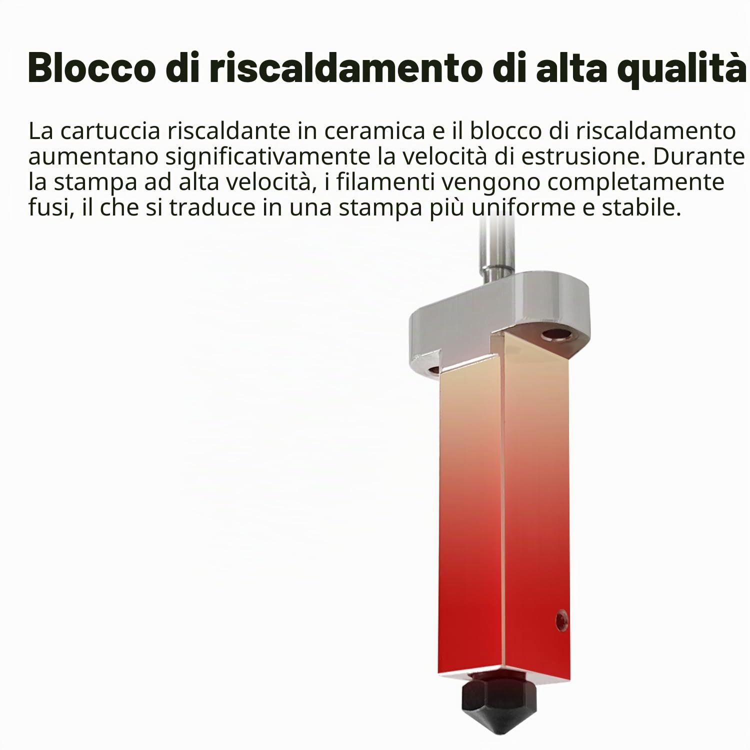 HzdaDeve 0,6 mm Hotend per OrangeStorm Giga Hot End, termistore in ceramica, estrusore, testina di stampa in acciaio temprato, cartuccia riscaldante con copertura in silicone extra 1PK per accessori