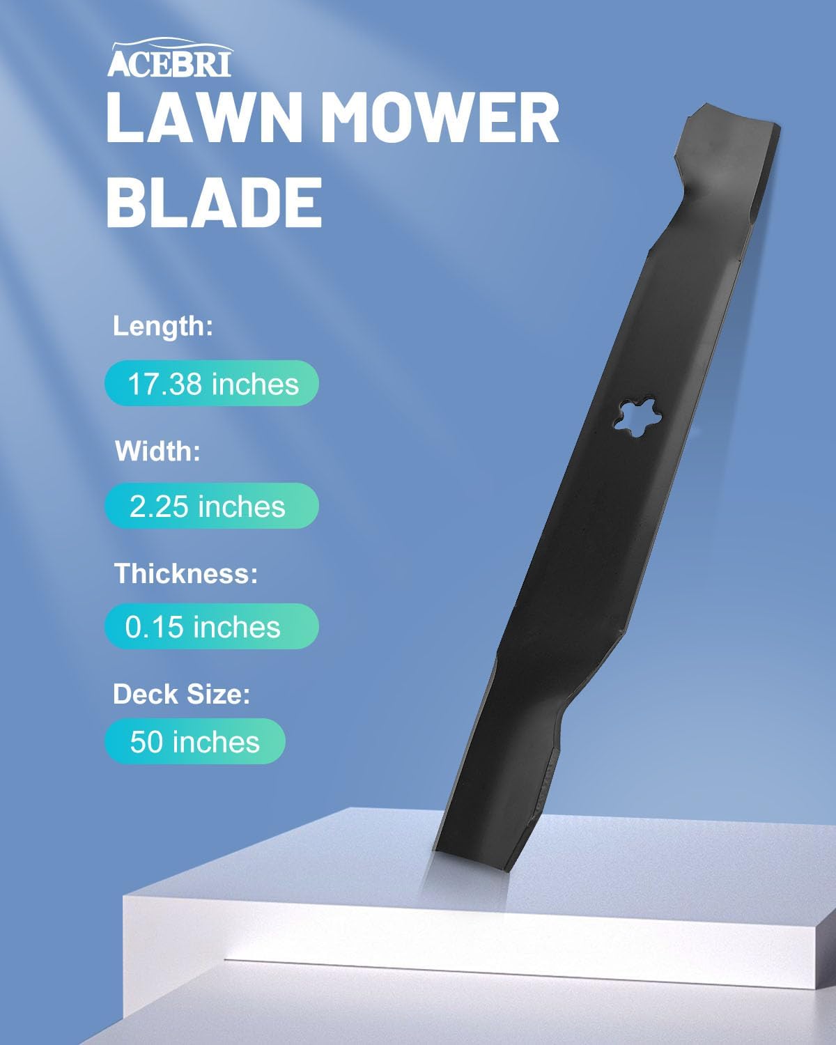 ACEBRI Mower Blades 50 inch for Husqvarna for Craftsman for Poulan for AYP 532137380, 137380 156468, for Craftsman 50'' mower blades 137380 (5 point star) Husqvarna: GT 200, GTH 220, GTH 2250, 3Pack
