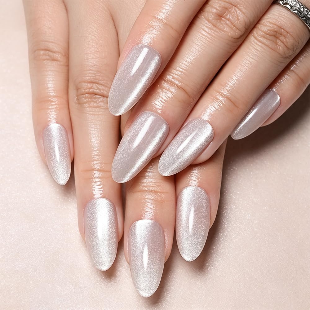 Cat Eye Crystal Press On Nails - Stylish Magnetic Acrylic