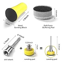 Vista 3 de Discos de lija de 1 pulgada, 120 piezas de papel de lija húmedo/seco con gancho y bucle de 60-10000 granos con almohadillas de pulido, almohadilla