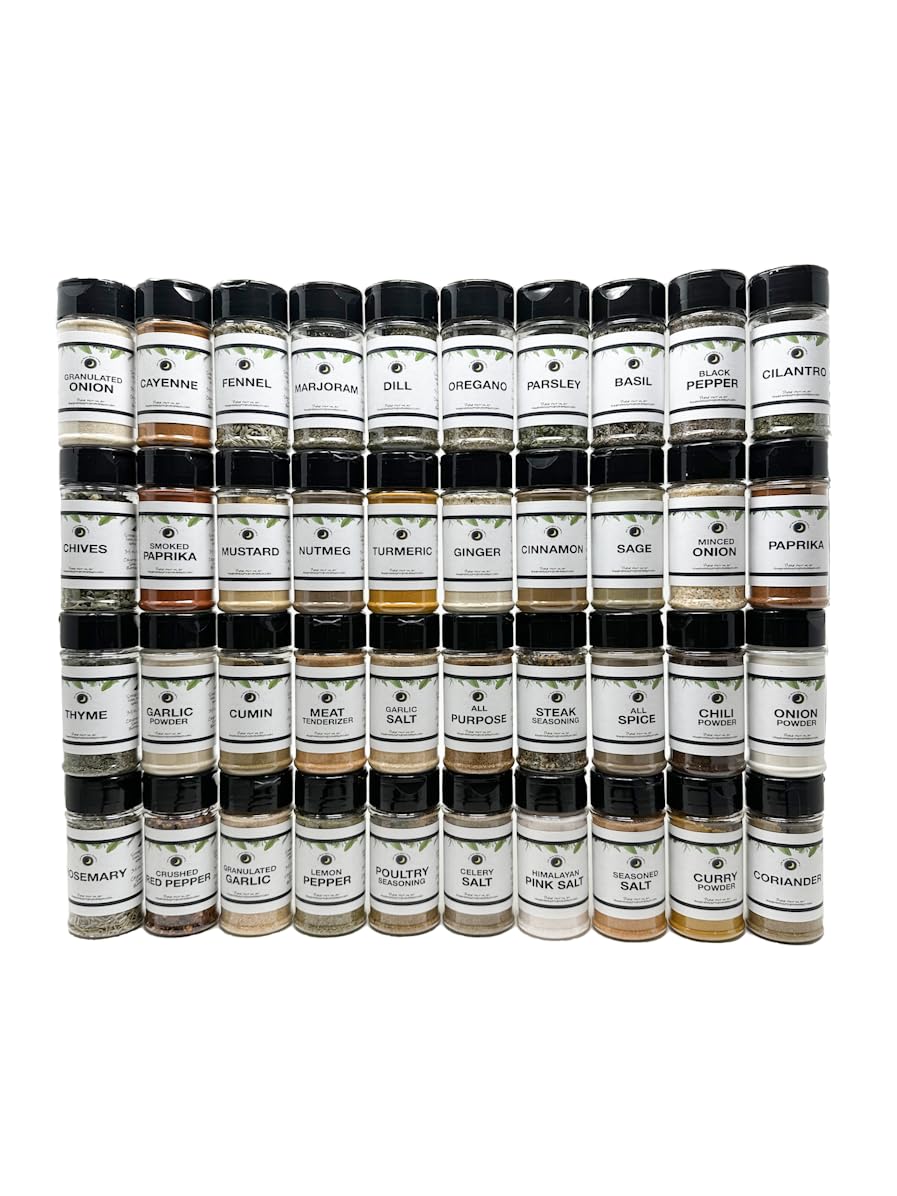 Ultimate Pantry Seasoning, Herb, Spice and Seasoned Salt Set | 40 Count | Premium All Natural | Everything Your Spice Rack Needs! | Create Unique Flavors at Home!