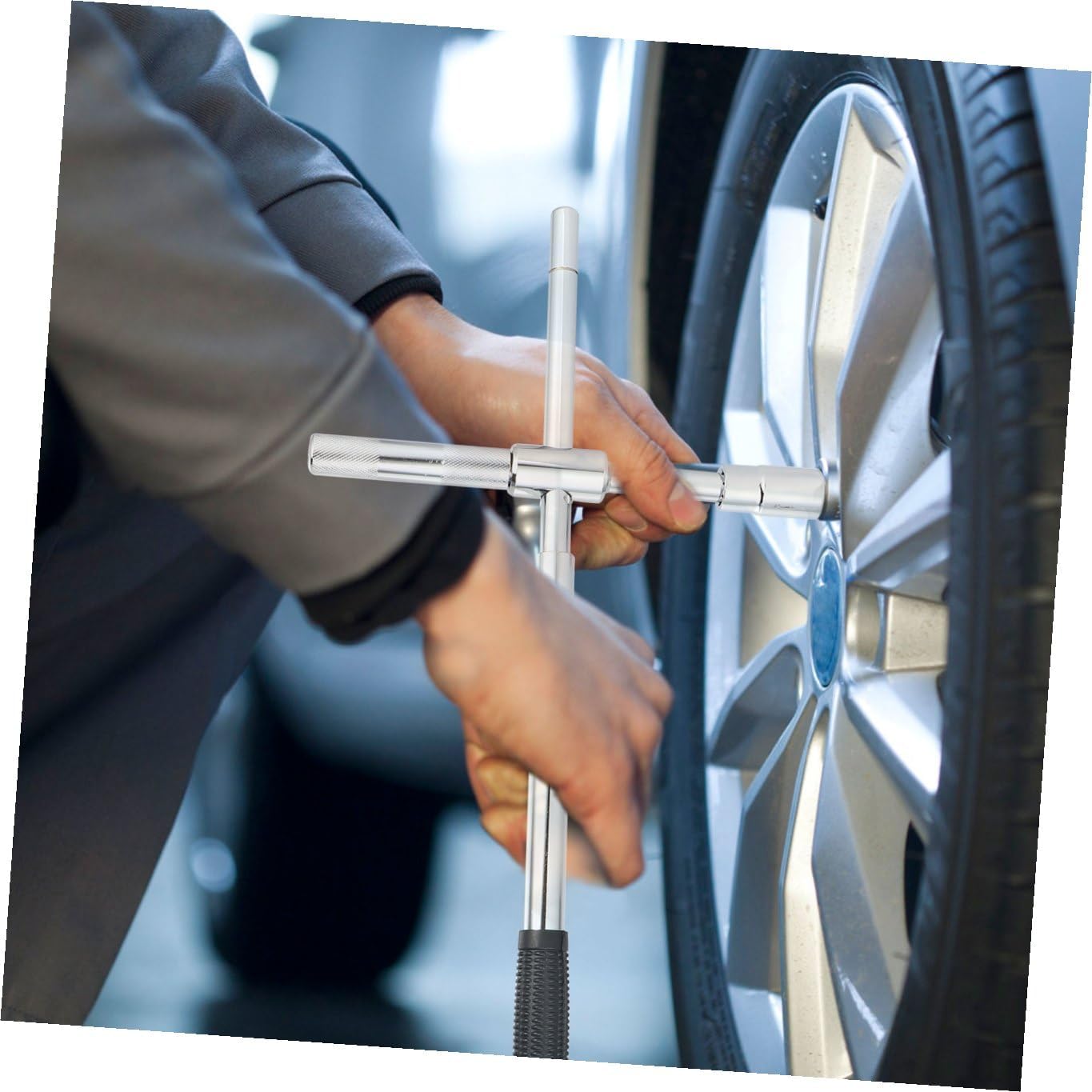 Tire Wrench Extendable Handle Carbon Steel Lug Nut Remover for Cars Detachable Design Compatible Most Vehicles
