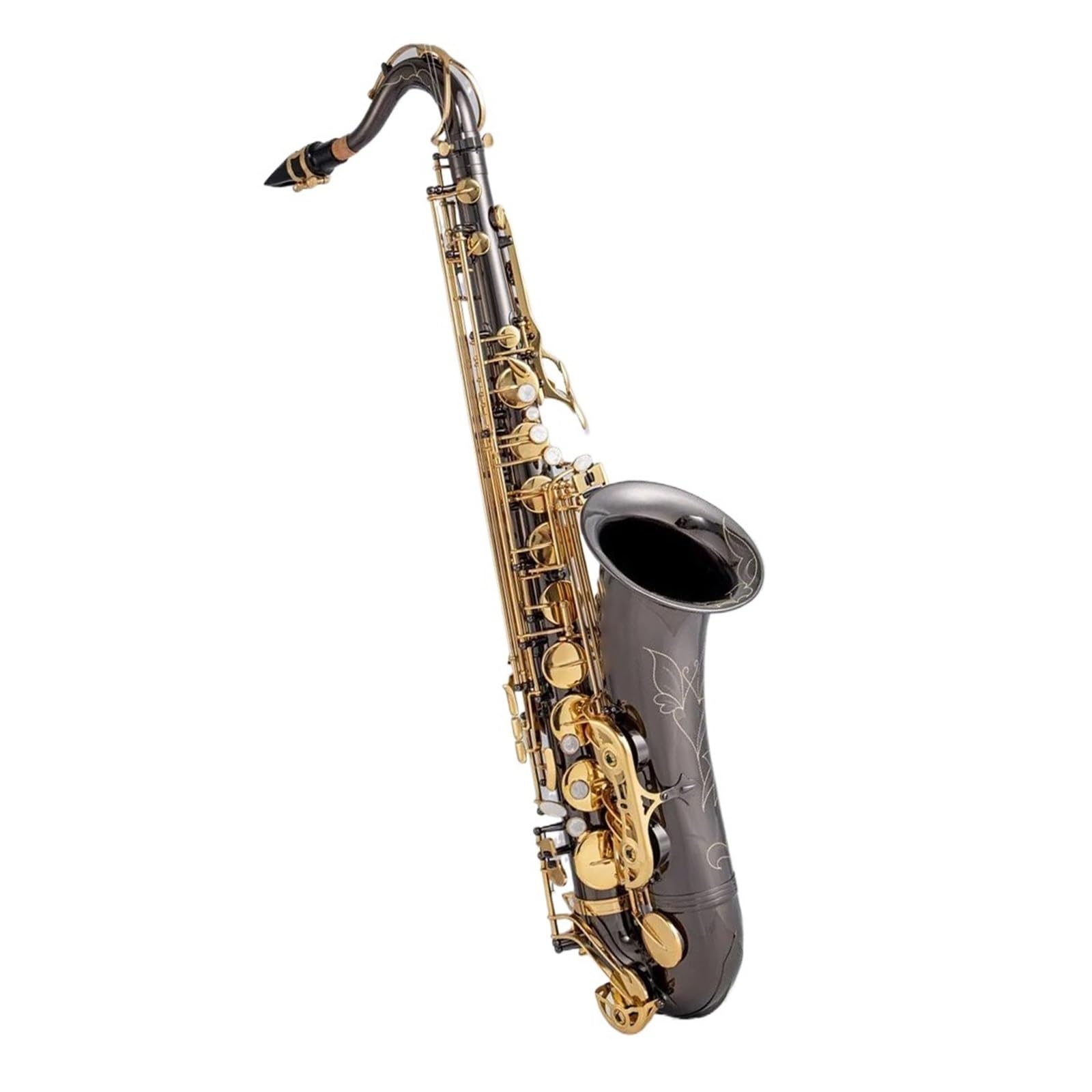 Sassofono Tenore In Si Bemolle Corpo In Ottone Nichelato Chiavi Dorate Strumento A Fiato Sassofono