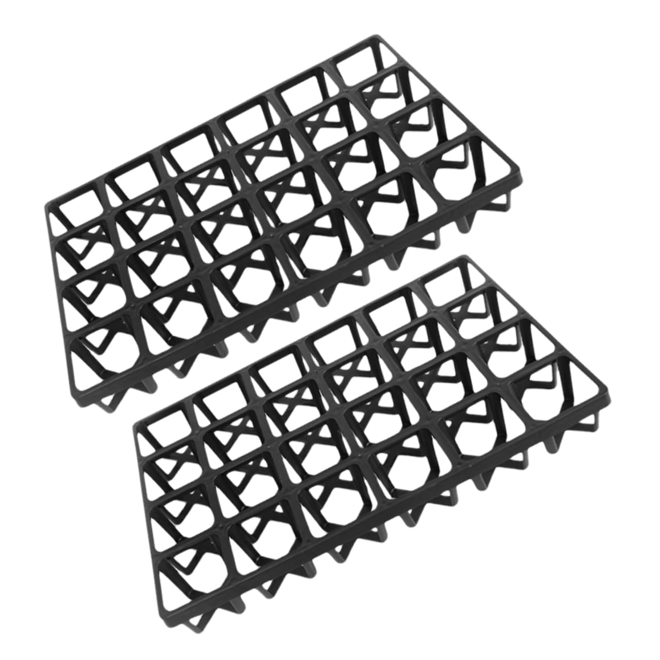 Vassoio di Germinazione Nero 24 Fori 7cm, Plastico, 2 Pezzi