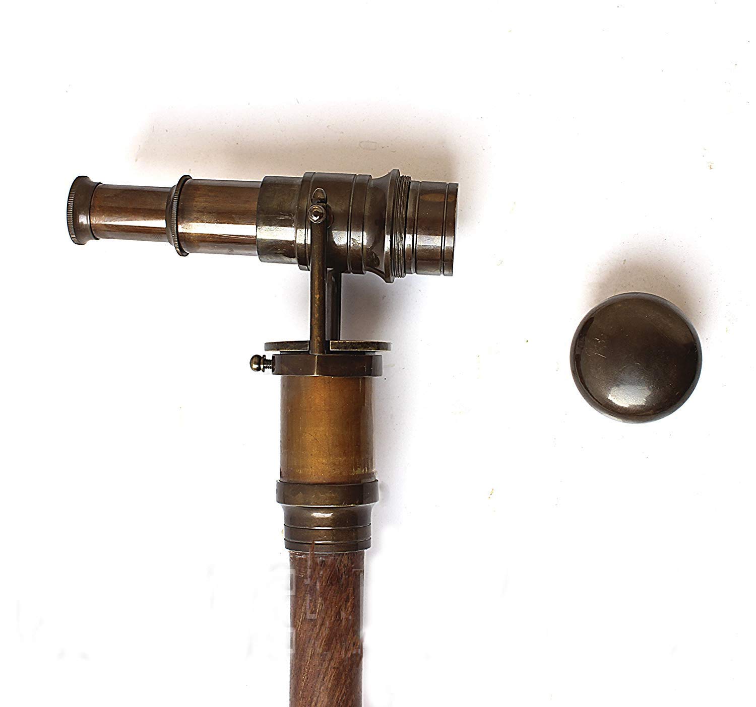 Bastone da passeggio vintage in ottone con finitura antica