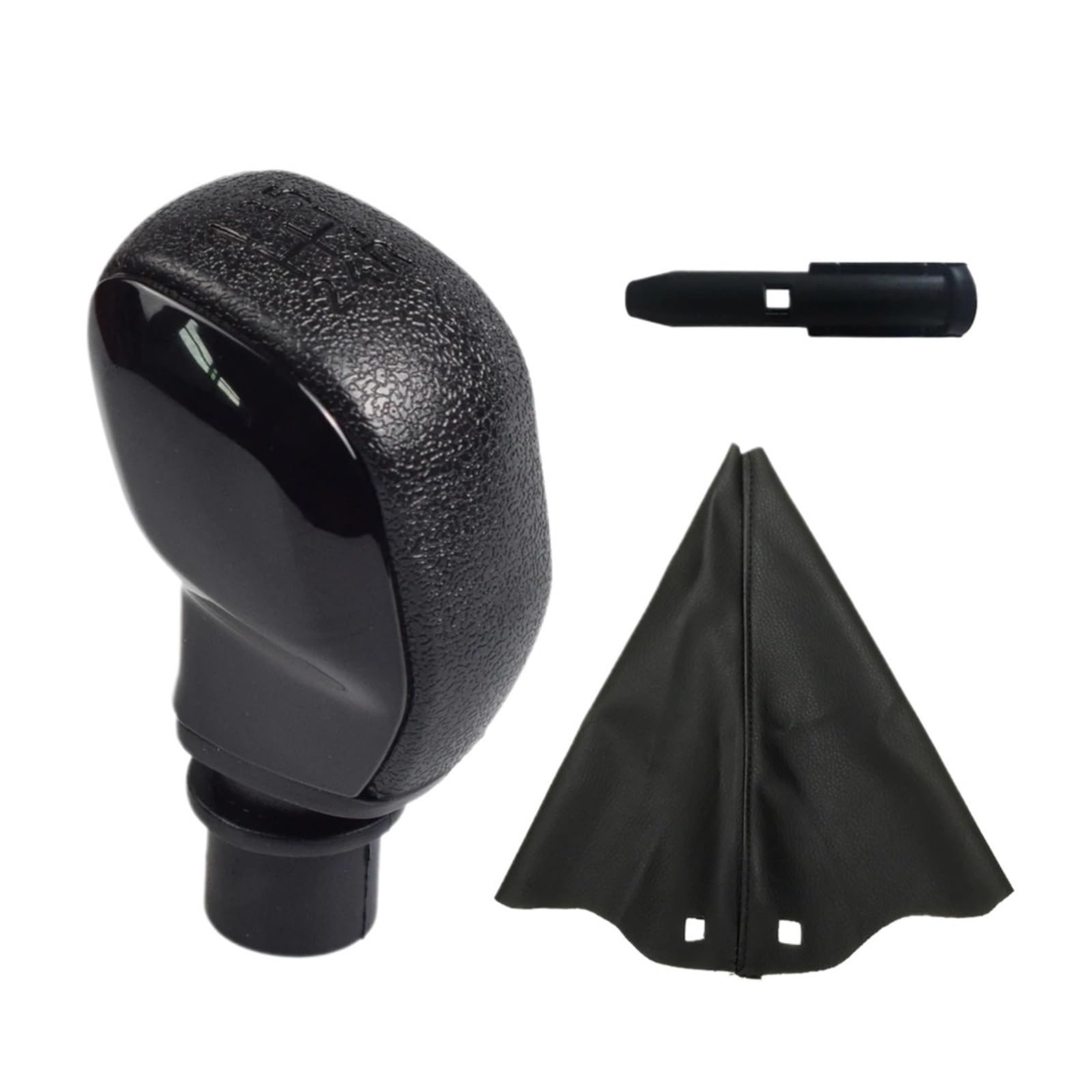 QMTVFSRH Car Gear Shift Knob for Saxo for Xsara for Xantia for C2 for Pluriel for C3 for Picasso C4 B7 DS4 Gear Shift Knob Lever PU Leather ABS with Gaiter Boot(Black-Set)