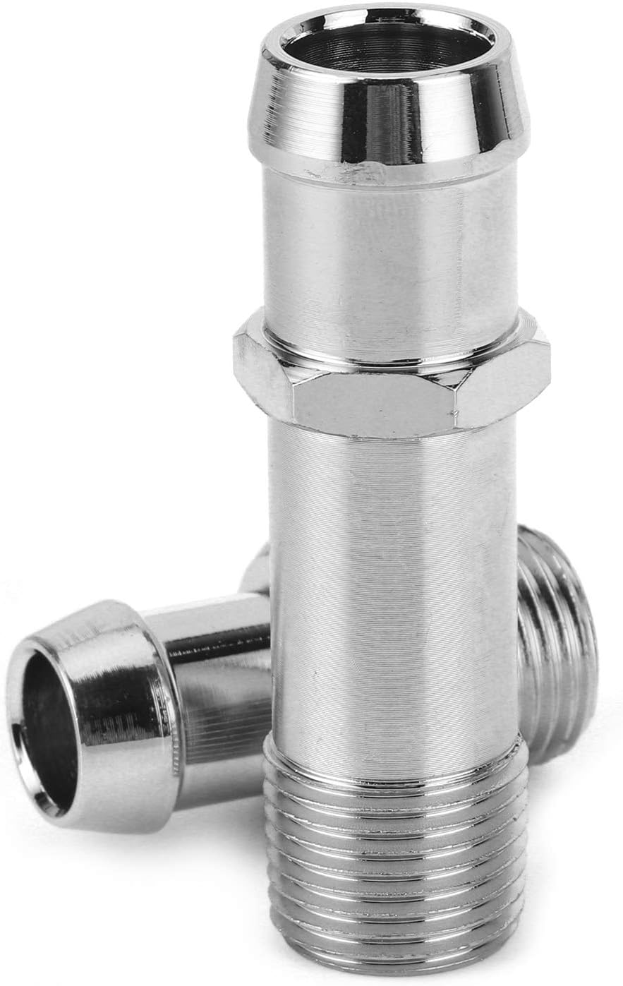 Stainless Steel Heater Hose Connector, 3/4 inch and 5/8 inch Straight Fitting, 2-Piece Set
