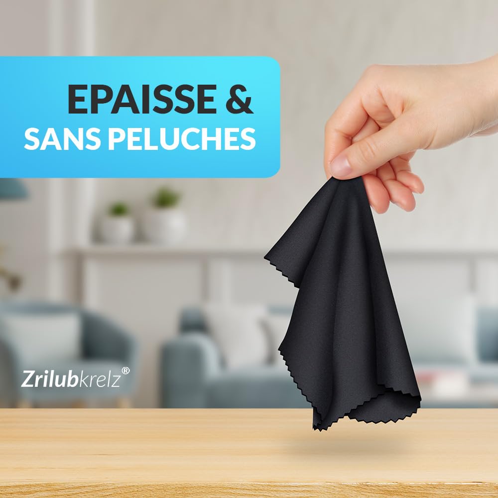 Zrilubkrelz® 8 Chiffons lunettes 20x20 cm – Chiffon microfibre lunettes – Chamoisine lunettes – Extra doux