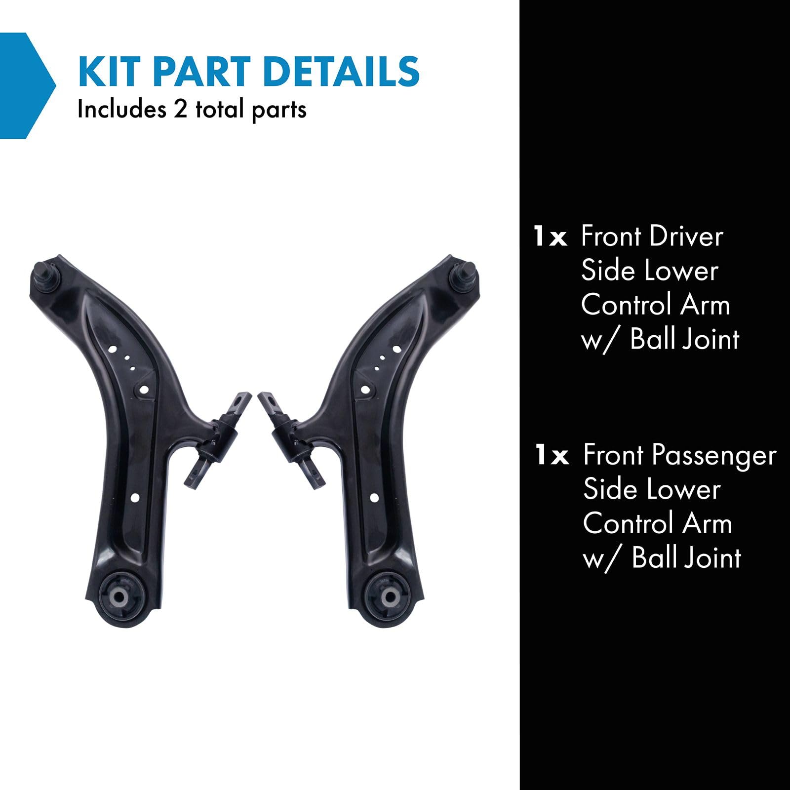2x Front Lower Control Arm W/Ball Joint – Fits 2014-2020 Nissan Rogue, Rogue Sport & Qashqai