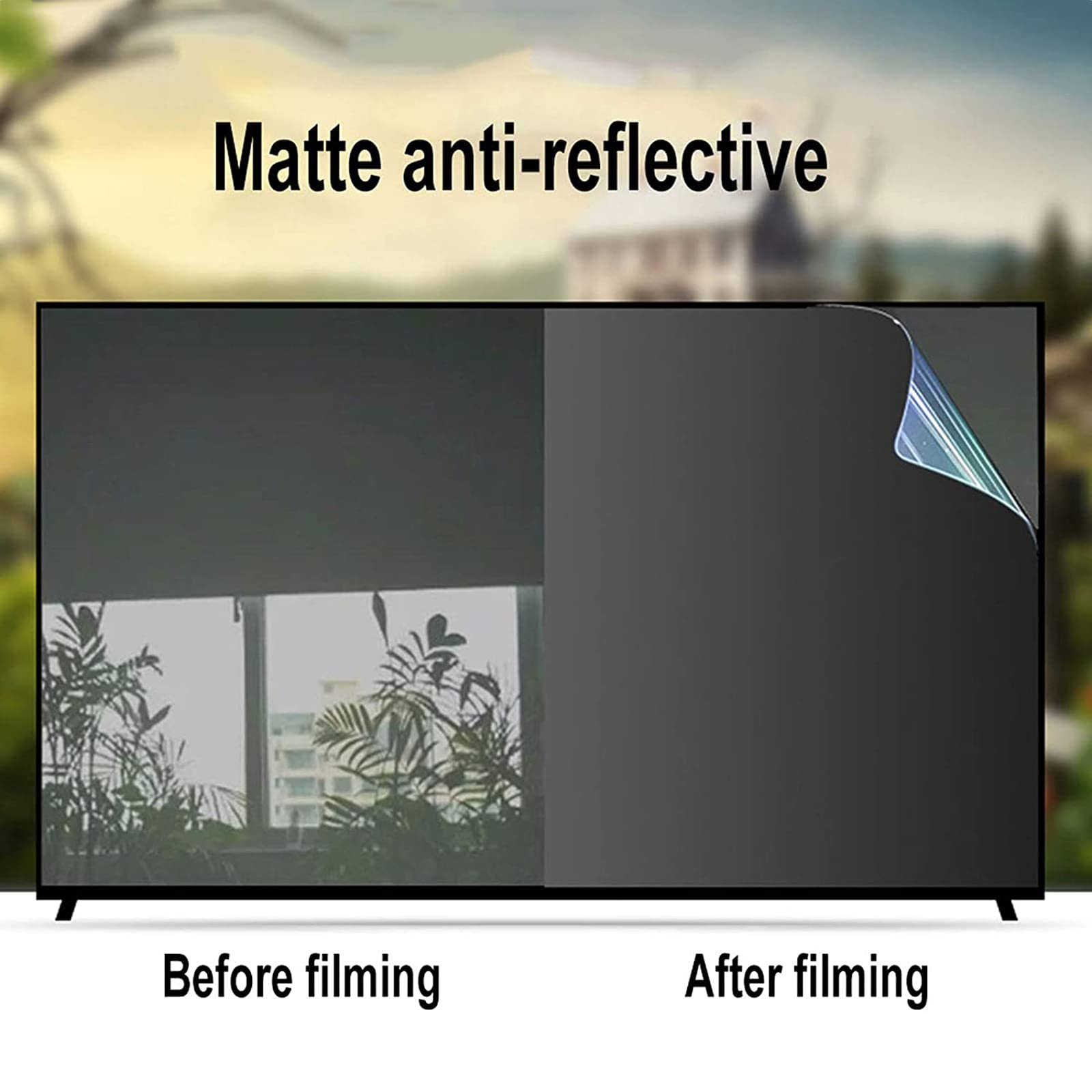 Anti Luce Blu Proteggi Schermo TV, Chiarissimo Antiriflesso Pellicola per La Protezione degli Occhi con Kit di Pulizia dello Schermo per LCD, LED, OLED E QLED 4K HDTV,32"(698 * 392)