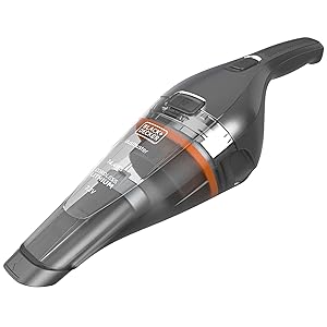 Black+Decker NVC220WC-QW - Aspiradora de Mano inalámbrica, Tecnología de Litio de 7.2V, Capacidad del Recipiente, 385 ml, Base de Carga e indicador, Color Cromado
